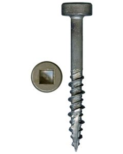 # 8-9 X 1" Square Drive, Round Washer Head, Coarse Thread, Type 17 Point, Plain Steel Finish Screws Sold In Box 8000