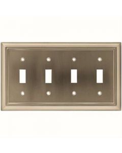 Satin Nickel 5-3/16in. [132.00MM] 4 Toggle Wall Plate by Brainerd sold in Each - 64169 - Discontinued