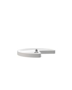 24" Single Shelf Kidney Lazy Susan with Bottom Mount Hardware White
