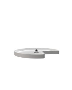 28" Single Shelf Kidney Lazy Susan with Bottom Mount Hardware White