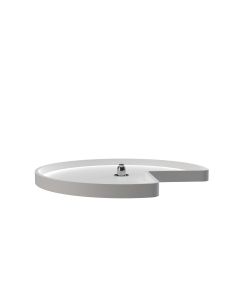32" Single Shelf Kidney Lazy Susan with Bottom Mount Hardware White