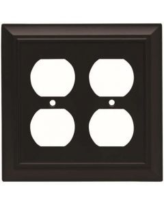 Flat Black 6" [152.50MM] 4 Plug Outlet Wall Plate by Brainerd sold in Each - 64210