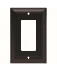 Flat Black 6" [152.50MM] 1 Rocker Wall Plate by Brainerd sold in Each - 64216