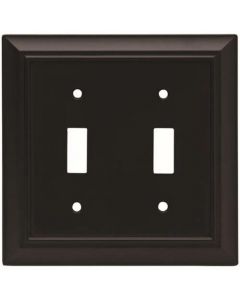 Flat Black 6-3/16" [157.16MM] 2 Toggle Wall Plate by Brainerd sold in Each - 64217