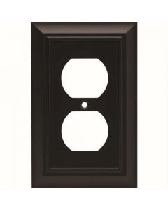 Flat Black 6" [152.50MM] 2 Plug Outlet Wall Plate by Brainerd sold in Each - 64218