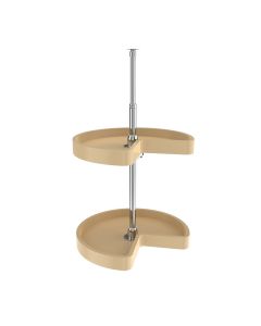 18" Kidney Shape Lazy Susan Set -Single Almond