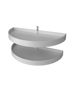 33in half moon 2-shelf set, 16-1/8in minimum opening  white 6842-33-11-570