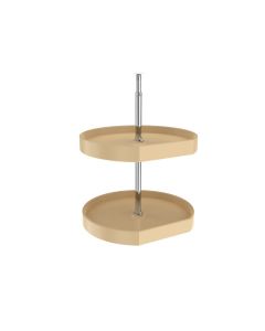 20in d-shape lazy susan -2 shelf set almond - 7012-20-15-52