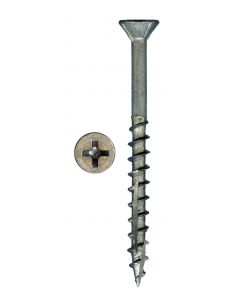 # 10-9 X 4" Phillips Flat Head With Nibs Under Head Coarse Thread Double Type17 Plain Steel Screws Sold In Box 1000
