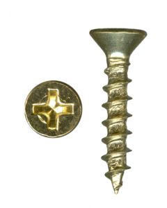 # 6-13 X 5/8" Phillips Flat Head Coarse Thread Bright Brass Plated Screws Sold In Box 100