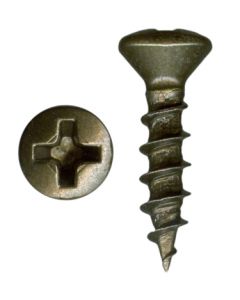 # 6-13 X 5/8" Phillips Oval Head Coarse Thread Antique Brass Plated Screws Sold In Box 100