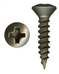 # 6-15 X 5/8in. Phillips Oval Head Twinfast Thread Antique Brass Plated Screws Sold In Box 100 - Discontinued