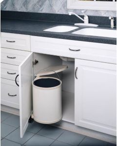 14 Liter Pivot-Out Waste Container White 8-010212-14