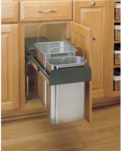 Bottom Mount Waste Containers with 10 Liter and 20 Liter Bins Stainless Steel - 8-785-30-dm2ss