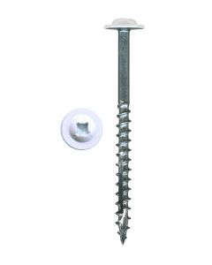 # 10-9 X 3" Square/Phillips Round Washer Head Coarse Thread Screws Double Type17 Zinc Plated (Heads Painted White) Sold In Box 50
