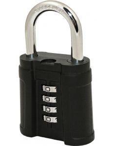 1-1/4" x 1" Combination Solid Metal Black Padlock