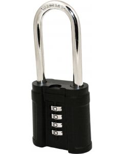 2-1/4" x 1" Combination Solid Metal Black Padlock
