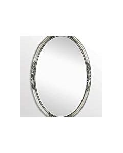 Oval Mirror with Antique Pewter Filigree Trim 17" x 25", SKU: 9997-151