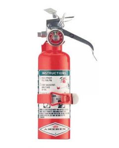 Amerex® 1.4 Pound Halotron® I 1-B:C Fire Extinguisher For Class B And C Fires With Anodized Aluminum Valve, Vehicle Bracket And Nozzle