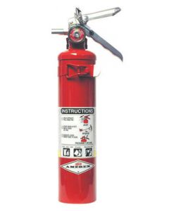 Amerex® 2.5 Pound Stored Pressure ABC Dry Chemical 1A:10B:C Multi-Purpose Fire Extinguisher For Class A, B And C Fires With Anodized Aluminum Valve, Vehicle Bracket And Nozzle