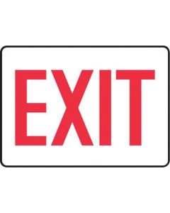 Accuform Signs® 7" X 10" Red And White 0.040" Aluminum Admittance And Exit Sign "EXIT" With Round Corner