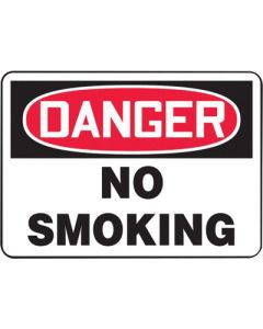 Accuform Signs® 10" X 14" Black, Red And White 4 mils Adhesive Vinyl Smoking Control Sign "DANGER NO SMOKING"