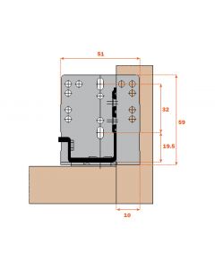 Salice  Drawer Slide Rear Mounting Bracket  AGSKXC5