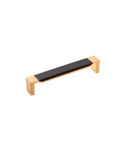 Brushed Golden Brass with Black Wood 160MM Pull, Fuse by Belwith Keeler - B076710WB-BGB