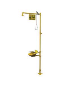Bradley® Drench Combination Shower, Eye Wash Station And Face Wash Station With Plastic Shower Head And Bowl