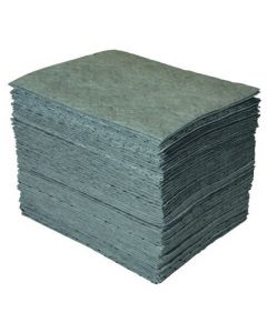 Brady® 15" X 19" SPC™ GP™ Gray 1-Ply Meltblown Polypropylene Dimpled Full Size Heavy Weight Sorbent Pad