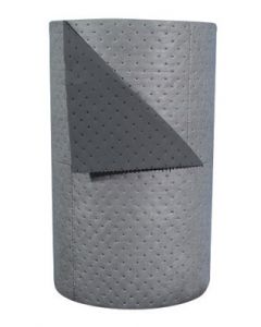 Brady® 30" X 300' SPC™ Gray 2-Ply Meltblown Polypropylene Dimpled Medium Weight High Traffic Sorbent Roll, Perforated Every 18" And Up The Center