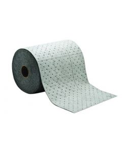 Brady® 15" X 150' SPC™ Gray 2-Ply Meltblown Polypropylene Dimpled Heavy Weight High Traffic Sorbent Roll, Perforated Lengthwise Every 5" And Cross-Wise Every 18"