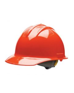 Bullard® Orange Classic C30 3000 Series HDPE Cap Style Hard Hat With 6 Point Ratchet Suspension, Accessory Slots, Absorbent Cotton Brow Pad, And Chin Strap Attachment