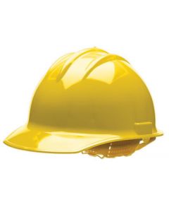 Bullard® Yellow Classic C30 3000 Series HDPE Cap Style Hard Hat With 6 Point Ratchet Suspension, Accessory Slots, Absorbent Cotton Brow Pad, And Chin Strap Attachment