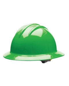 Bullard® Green Classic C33 HDPE Full Brim Hard Hat With 6 Point Ratchet Suspension Absorbent Cotton Brow Pad And Chin Strap Attachment