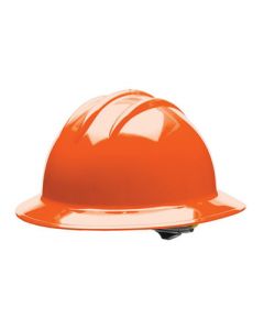 Bullard® Orange Classic C33 HDPE Full Brim Hard Hat With 6 Point Ratchet Suspension Absorbent Cotton Brow Pad And Chin Strap Attachment