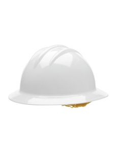 Bullard® White Classic C33 HDPE Full Brim Hard Hat With 6 Point Pinlock Suspension Absorbent Cotton Brow Pad And Chin Strap Attachment