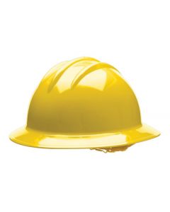 Bullard® Yellow Classic C33 HDPE Full Brim Hard Hat With 6 Point Pinlock Suspension Absorbent Cotton Brow Pad And Chin Strap Attachment