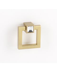 Crystal On Satin Brass Large Convertibles Ring Pull Mount by Alno sold in Each - C2671-SB