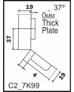 Concealed Hinge Salice 94° Opening Screw-on Self-close Positive Angled Assemblies PN: C2P7K99