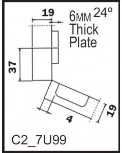 Concealed Hinge Salice 94° Opening Logica Self-close Positive Angled Assemblies PN: C2J7U99