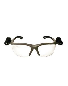 3M™ Light Vision™ 2 Safety Glasses With Gray Nylon Frame, Clear Polycarbonate Anti-Fog Lens And Dual LED Lights, Microfiber Bag And Lanyard