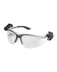 3M™ Light Vision™ 2 Readers 2.5 Diopter Safety Glasses With Gray Nylon Frame, Clear Polycarbonate Anti-Fog Lens And Dual LED Lights, Microfiber Bag And Lanyard