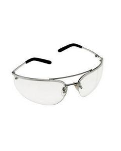 3M™ Metaliks™ Safety Glasses With Polished Metal Silver Frame And Clear polycarbonate Anti-Fog Lens