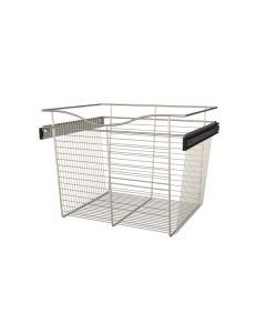 Pull-Out Closet Basket, 24W x 20D x 18H  Satin Nickel CB-242018SN-1