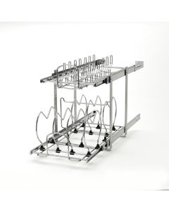 12" 2 Tier Cookware Organizer Chrome, SKU: 5CW2-1222-CR