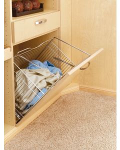 21" Closet Tilt Out Hamper Basket Satin Nickel CTOHB-211319-SN-52