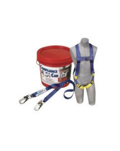 DBI/SALA® Protecta® PRO™ Compliance-In-A-Can™ Light Roofer's Fall Protection Kit (Includes 1191995 First™ Harness, 1341001 Pro™ 6' Single-Leg Shock Absorbing Lanyard, Bucket And 3600 lb Gated Hooks)