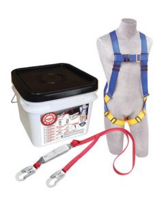 DBI/SALA® Protecta® PRO™ Compliance-In-A-Can™ Light Roofer's Fall Protection Kit (Includes 1191995 First™ Harness, 1340220 Pro-Stop™ 6' Single-Leg Shock Absorbing Lanyard, Bucket And 3600 lb Gated Hooks)