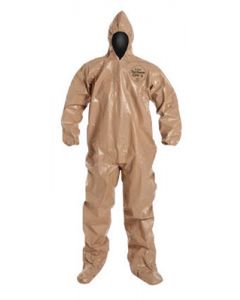 DuPont™ X-Large Tan SafeSPEC™ 2.0 18 mil Tychem® CPF3 Chemical Protection Coveralls With Hood, Socks And Elastic Wrists